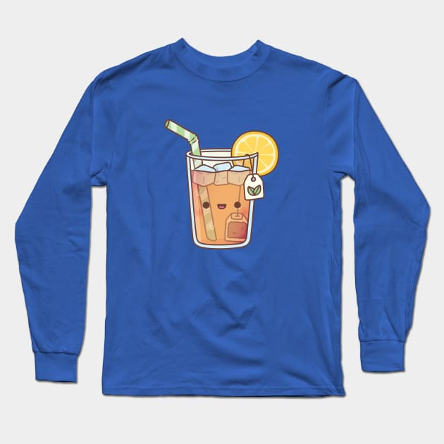 Cute Iced Lemon Tea Drink Long Sleeve T-Shirt by rustydoodle
